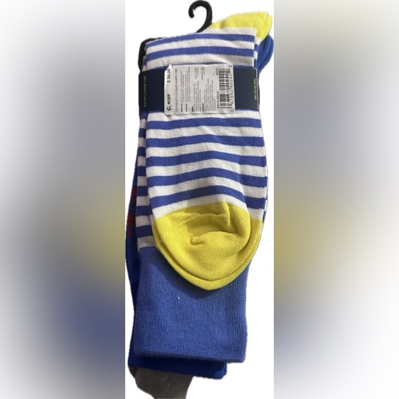 NWT Polo Ralph Lauren Tropical Striped 2 Pair Dress Sock Sz.13-16Shoe Sz.12-17XL - Picture 2 of 5